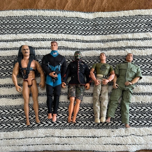 5 Vintage 90’s GI JOE 12” dolls set hasbro, formative int’l, M & C, lanyard toys - Picture 1 of 16
